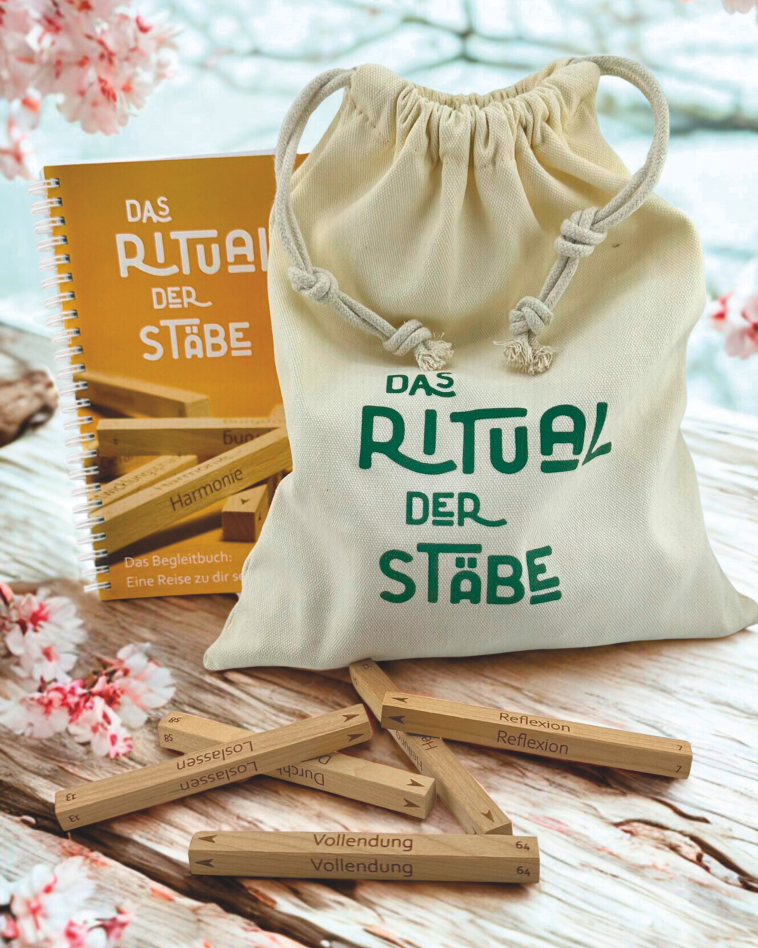 "Das Ritual der Stäbe" Set in Kirsche