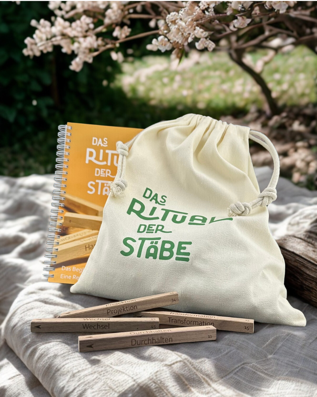 "Das Ritual der Stäbe" Set in Walnuss